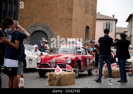 Civita Castellana, Italia. 18th June, 2021. John Elkann drives in Orvieto during the third leg of the Mille Miglia 2021 on june 18, 2021 in Orvieto, Italy. Photo by Gianluca Checchi/New Reporter/LiveMedia Credit: Independent Photo Agency/Alamy Live News Stock Photo
