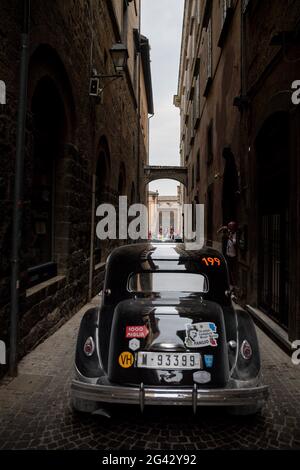 Civita Castellana, Italy. 18th June, 2021. A car drives in Orvieto during the third leg of the Mille Miglia 2021  on june 18, 2021 in Orvieto, Italy. Photo by Gianluca Checchi/New Reporter / LM Credit: Live Media Publishing Group/Alamy Live News Stock Photo
