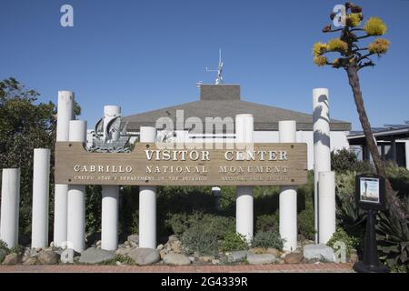 An entrance road going in Cabrillo NM, California Stock Photo