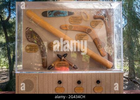 A description board of a bond between man and nature in Boyce Thompson Arboretum, Arizona Stock Photo