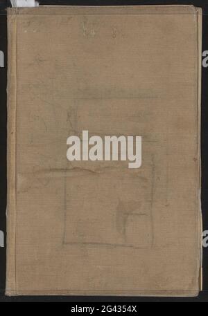 Sketchbook with 61 sheets. Sketchbook consisting of 61 sheets with cityscapes, landscapes and figures, primarily drawn in Amsterdam. Also studies on the front and rear of the book band. Stock Photo