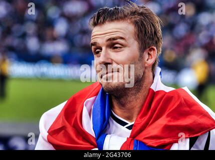 CARSON, CA - DECEMBER 01, 2012:   David Beckham (23) of the Los Angeles Galaxy during the 2012 MLS Cup at the Home Depot Center, in Carson, California Stock Photo