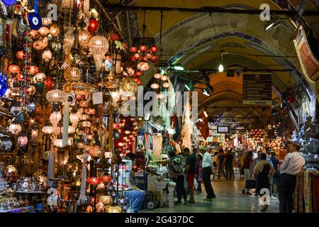 Mosaic Ottoman lamps from Grand Bazaar Stock Photo