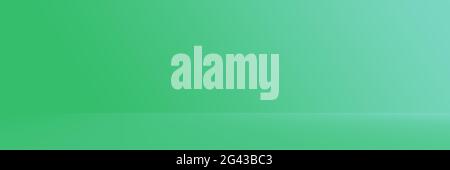 Studio Background - Bright Green Gradient horizontal studio room wall background. Stock Photo