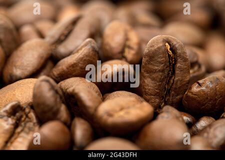 Coffee beans group fresh roasted arabica. Stock Photo