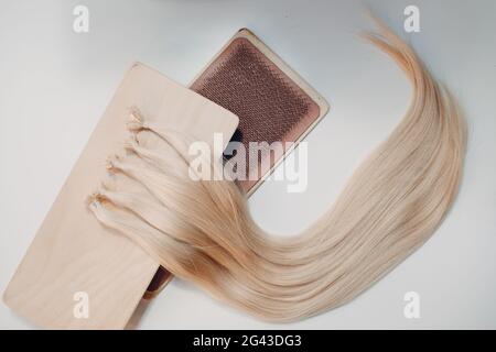 Micro Beads Nano Ring Human Hair Extensions on white background Stock Photo  by ©atercorv.gmail.com 464100254