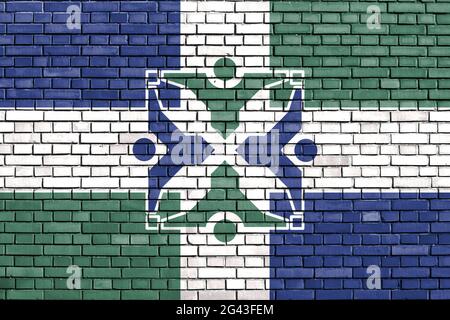 Flag of Columbia painted on brick wall Stock Photo