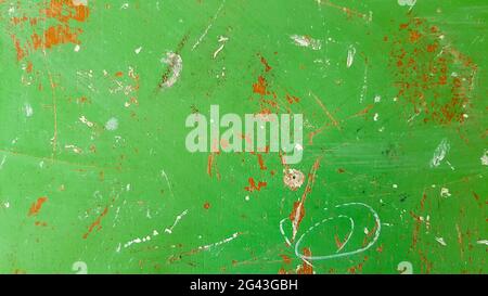 Old green grungy wall background or texture Stock Photo