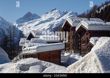 Out and about in the rear Lötschental in Valais, Switzerland. Stock Photo