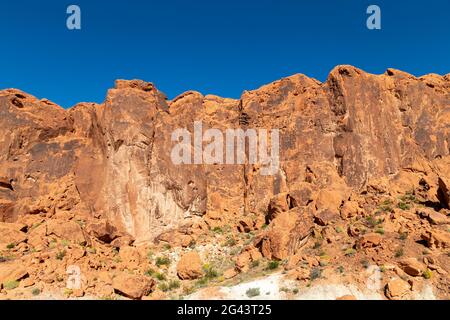 Rock formations at the Valley of Fire state park in Nevada. Stock Photo