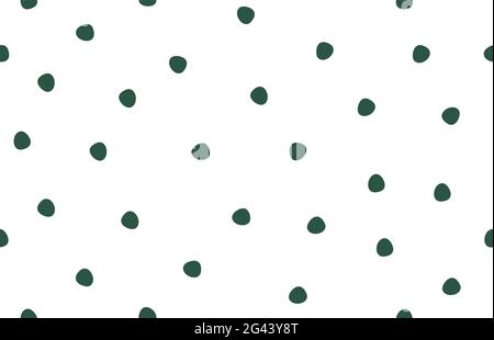 Abstract hand drawn seamless pattern polka dots. Textured doodle circles limitless creative background. Repeat ornament great for fabric, paper wrap, print, wallpaper, notebook. Vector illustration Stock Vector