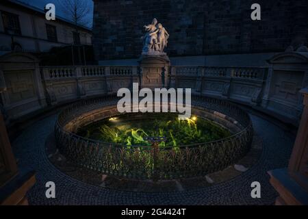 the source of the Danube at the castle in Donaueschingen, Schwarzwald-Baar-Kreis, Baden-Württemberg, Danube, Germany Stock Photo