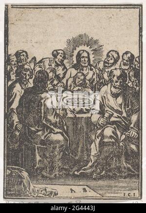 Last Supper. Christ is in the midst of his disciples during the last supper. Stock Photo