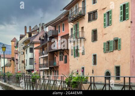 Thiou river in Annecy, France Stock Photo