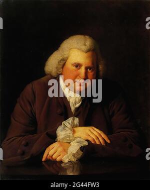 Joseph Wright of Derby (1734-1797) -  Portrait Dr Erasmus Darwin 1731 1802 Scientist Inventor Poet Grandfather Charles 1770 Stock Photo