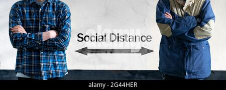 a social distance between the people, virus protection, pandemy quarantine Stock Photo