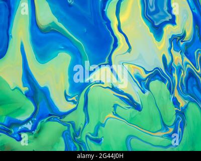 Abstract image of mixed colors of acrylic paint Stock Photo