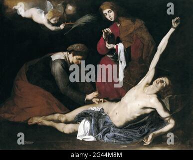 Jusepe De Ribera -  Saint Sebastian Tended by the Holy Women Stock Photo