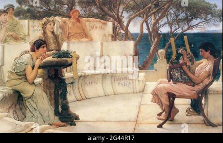 Lawrence Alma Tadema (1836-1912) -  Sappho Alcaeus 1881 Stock Photo