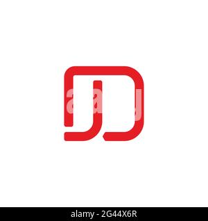 letter jd simple square geometric link logo vector Stock Vector