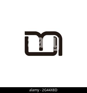 letter um simple linked geometric line logo vector Stock Vector