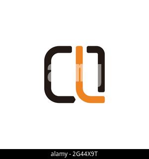 letter cl simple square geometric logo vector Stock Vector