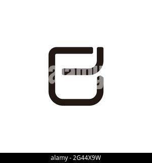 letter el simple square geometric line logo vector Stock Vector