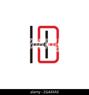 letter kb simple linked geometric logo vector Stock Vector