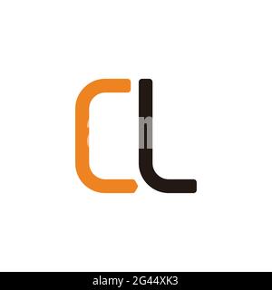 letter cl simple geometric typeface colorful logo vector Stock Vector
