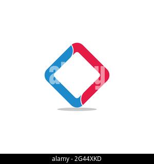 letter cc square shadow geometric logo vector Stock Vector