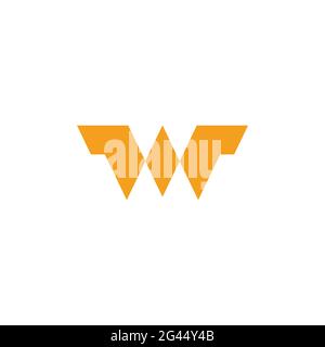 letter w wings simple geometric line logo vector Stock Vector