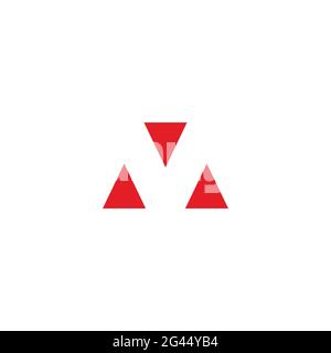 letter v triangles negative space simple logo vector Stock Vector
