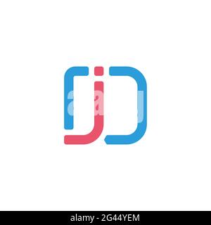 letter dj simple geometry line logo vector Stock Vector