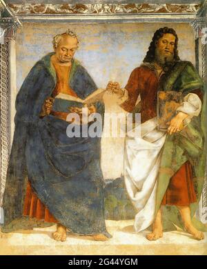 Disciples Disputing Luca Signorelli - Pair Apostles Dispute 1482 2 1482 Stock Photo - Alamy