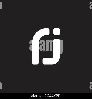 letter rj simple geometric linked circle logo vector Stock Vector