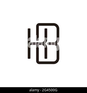 letter bk linked geometric thin line logo vector Stock Vector