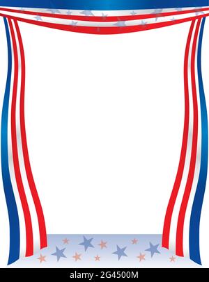 American Flag Patriotic Frame Red White and Blue Stock Vector