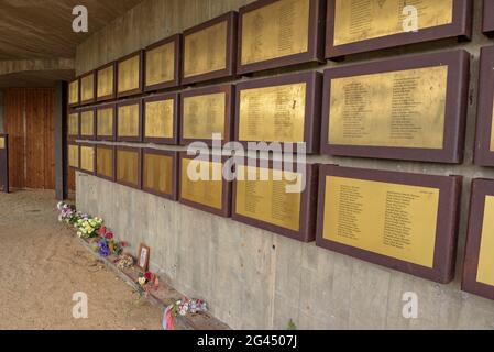 Visit to one of the Battle of the Ebro Spaces.  Camposines Memorial, where homage is paid to the soldiers of the Spanish Civil War (Tarragona, Spain) Stock Photo