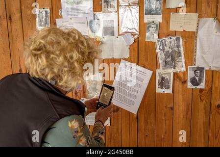 Visit to one of the Battle of the Ebro Spaces.  Camposines Memorial, where homage is paid to the soldiers of the Spanish Civil War (Tarragona, Spain) Stock Photo