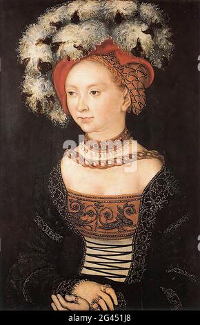 Lucas Cranach the Elder -  Portrait Young Woman 1530 Stock Photo