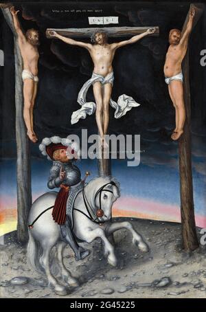Lucas Cranach the Elder -  the Crucifixion with the Converted Centurion 02 Stock Photo
