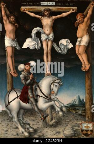 Lucas Cranach the Elder -  the crucifixion with the converted centurion 01 Stock Photo