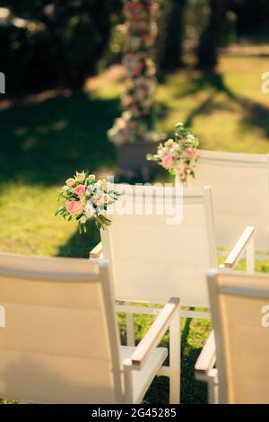 Chairs for wedding ceremony Stock Photo