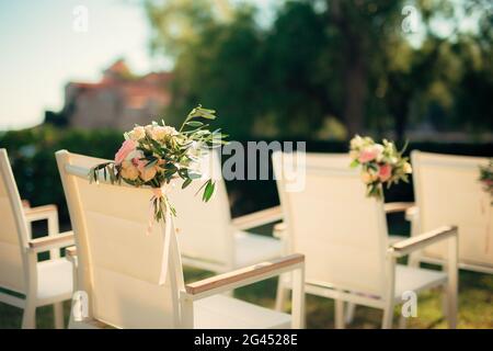 Chairs for wedding ceremony Stock Photo