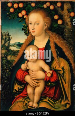 Lucas Cranach the Elder -  the Virgin and the Child Under an Apple Tree Stock Photo