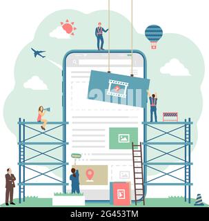 Mobile web development concept vector illustration Stock Vector