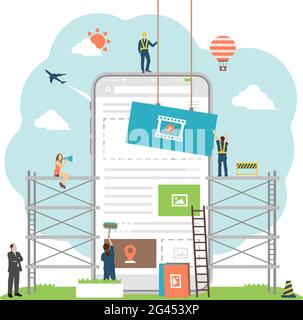 Mobile web development concept vector illustration Stock Vector