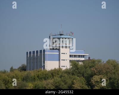 Moscow Russia Zhukovsky Airfield airport control tower the international aerospace salon MAKS-2019 Stock Photo