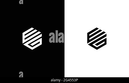 EG WG Logo Design. Initial letters EG WG logo icon. Stock Vector