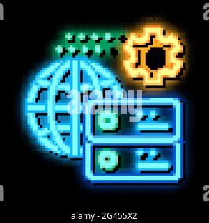 global settings neon glow icon illustration Stock Vector